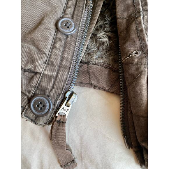 Abercrombie & fitch Adirondack jacket mens medium brown heavy faux fur lined y2k - Picture 8 of 11